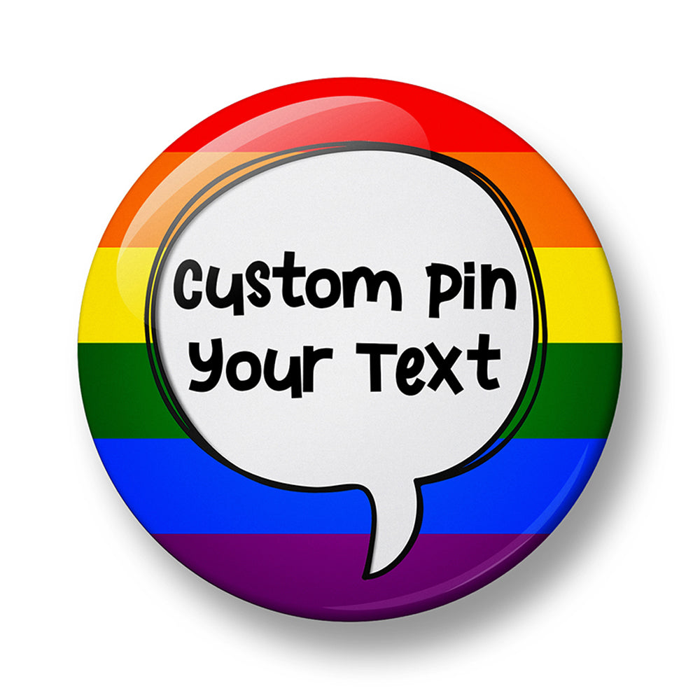 Custom Button Badge Pin, 32mm or 44mm Diameter, Personalised Badge