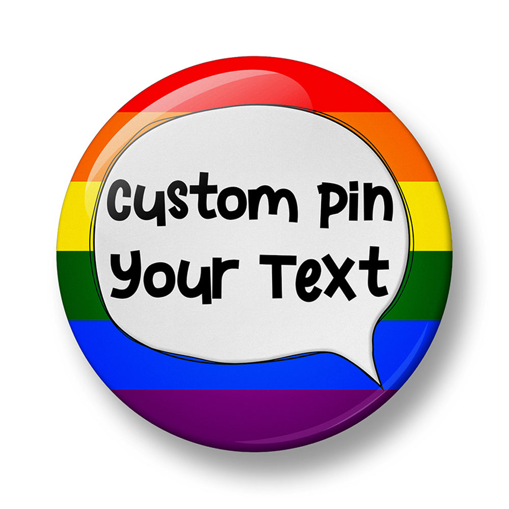 Custom Button Badge Pin, 32mm or 44mm Diameter, Personalised Badge