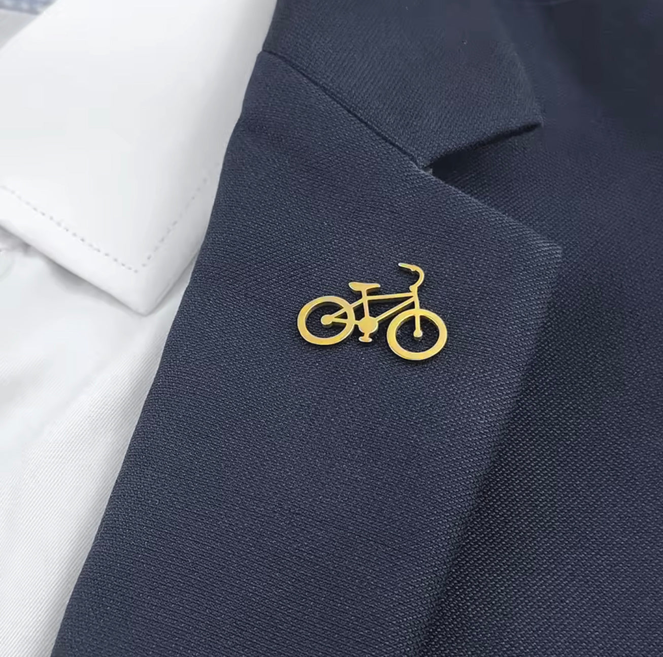 Gold-Plated Bicycle Pin Brooch