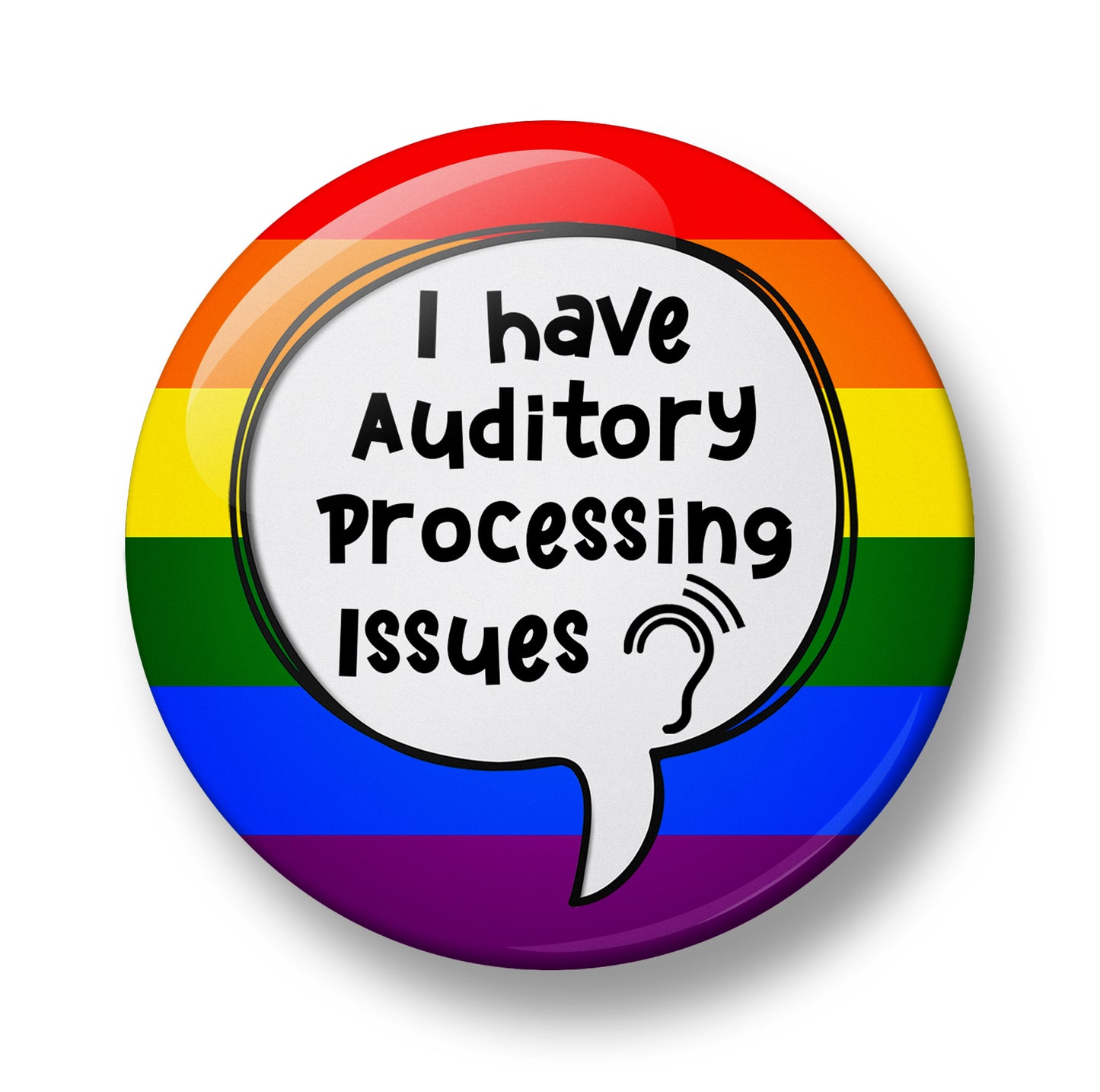 Auditory Processing Disorder (APD) Pin Badge – 32mm or 44mm