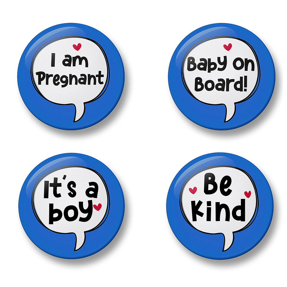 Pregnancy Badge Set Pin – Set of 4 Pins, 32mm or 44mm