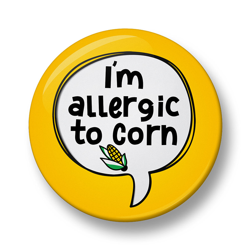 Allergy Alert Pin Badge – Food Allergy Warning – Eggs, Nuts, Peanuts, Fish, Gluten, Milk, Lactose, Sesame & Onion Allergy – 32mm or 44mm