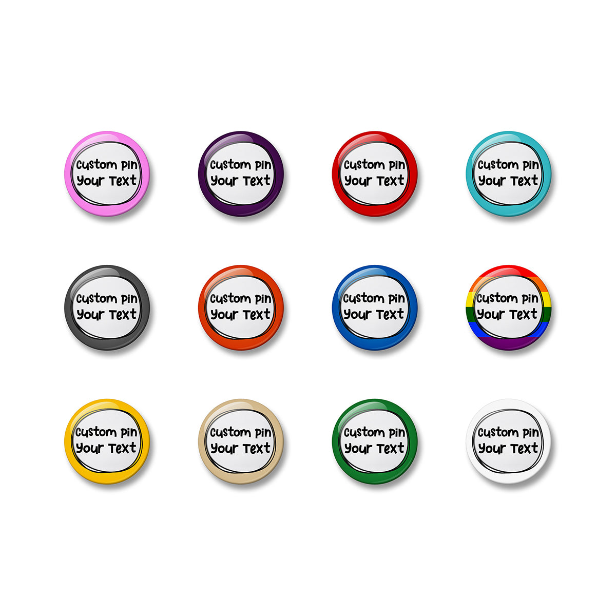 Custom button badge pin - personalised badge available in 32mm or 44mm diameter
