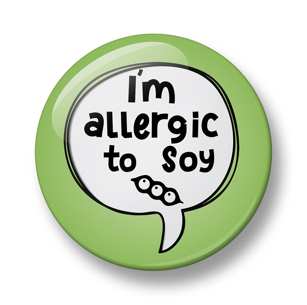 Allergy Alert Pin Badge – Food Allergy Warning – Eggs, Nuts, Peanuts, Fish, Gluten, Milk, Lactose, Sesame & Onion Allergy – 32mm or 44mm