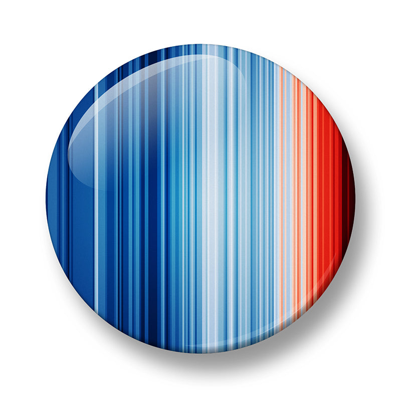 World Climate Stripes Pin Badge – 32mm or 44mm