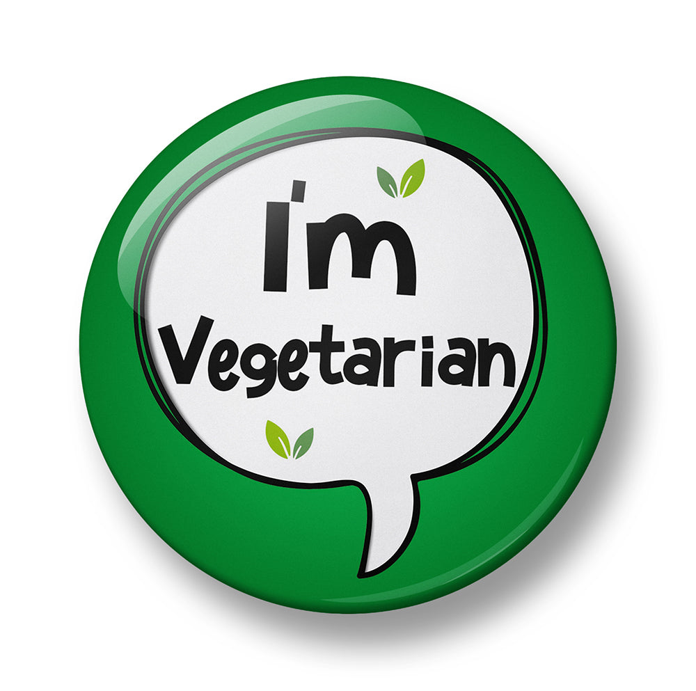 Vegetarian Pin Badge – 32mm or 44mm