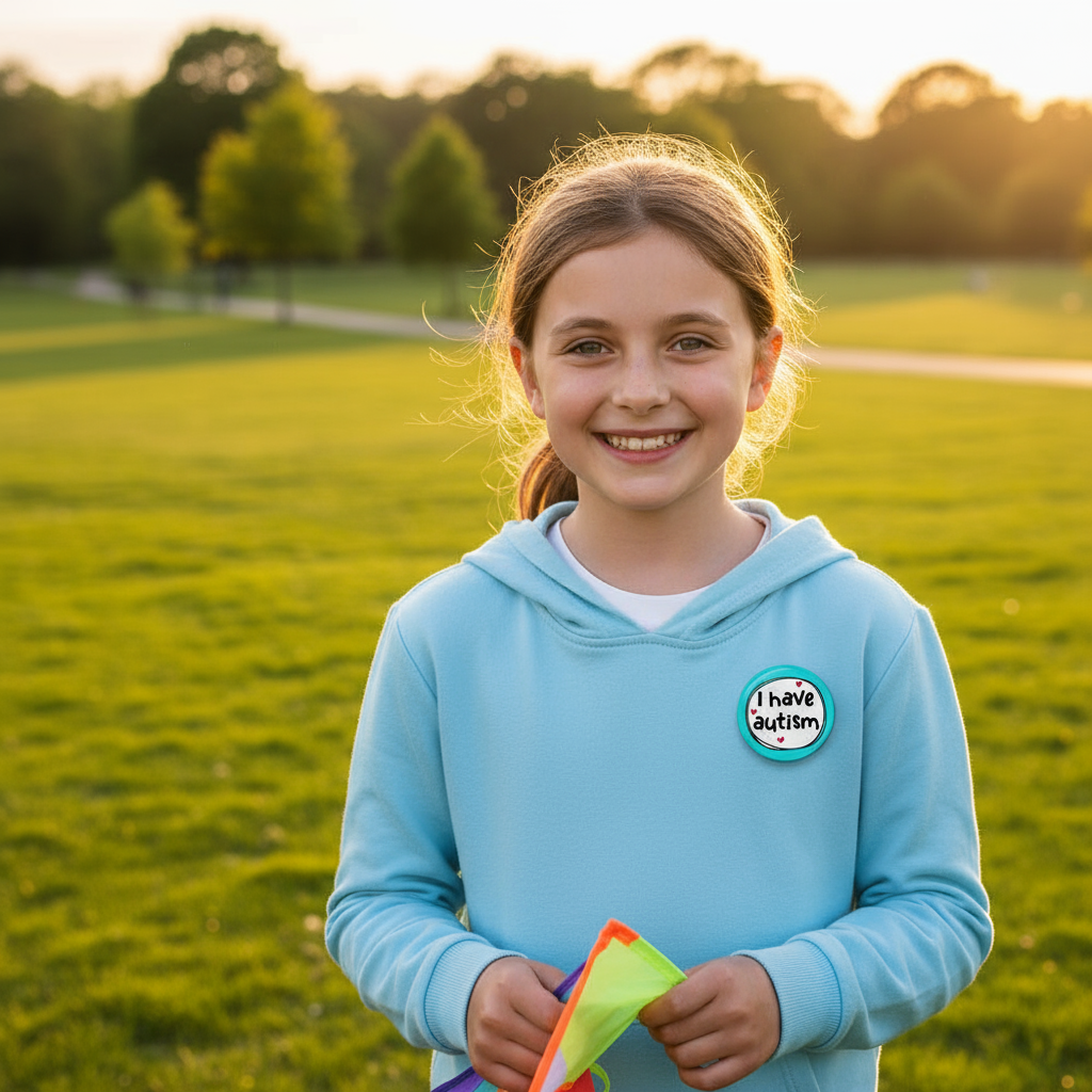 Autism Awareness Pin Badge Set – Set of 4 Pins, 32mm or 44mm