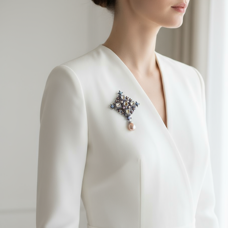 Elegant Cross Brooch