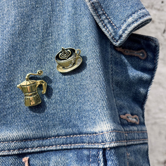 Latte Cup Brooch – Moka Pot Brooch