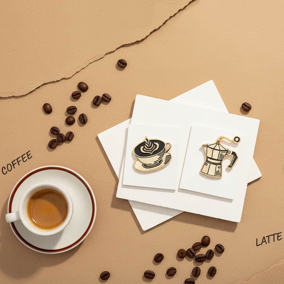 Latte Cup Brooch – Moka Pot Brooch