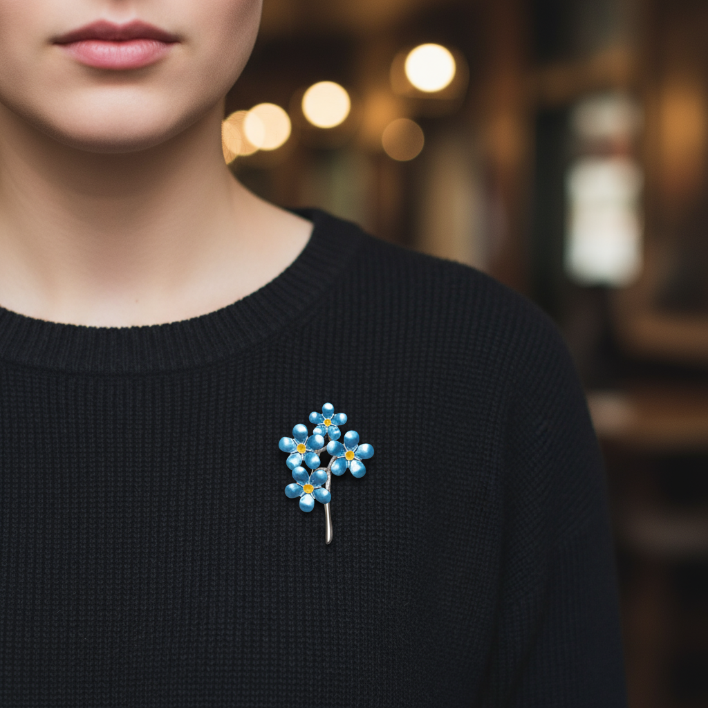 Forget Me Not Brooch - Tek Kişi
