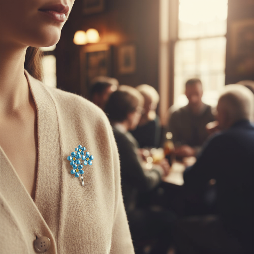 Forget Me Not Brooch - Yakın Çekim