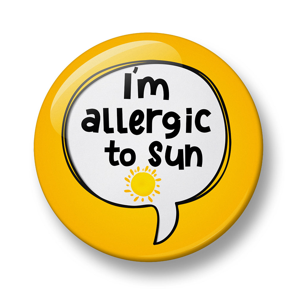 Allergy Alert Pin Badge – Food Allergy Warning – Eggs, Nuts, Peanuts, Fish, Gluten, Milk, Lactose, Sesame & Onion Allergy – 32mm or 44mm