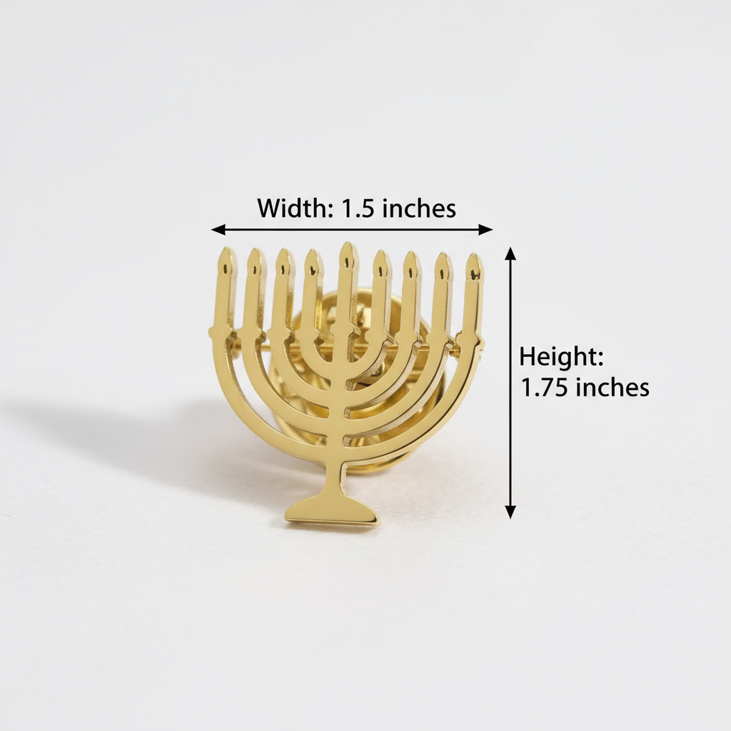 Gold Menorah Brooch