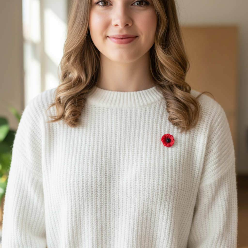 Handmade Poppy Pin Brooch, Red Poppies Pin Badge, Papaver Rhoeas