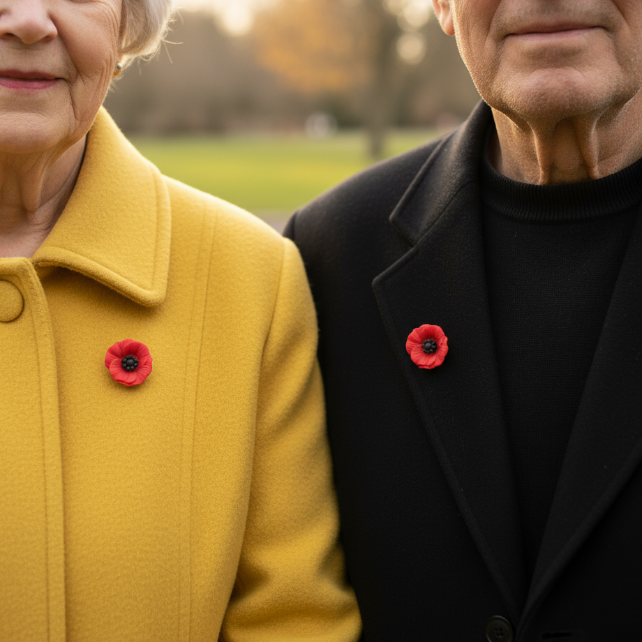 Handmade Poppy Pin Brooch, Red Poppies Pin Badge, Papaver Rhoeas