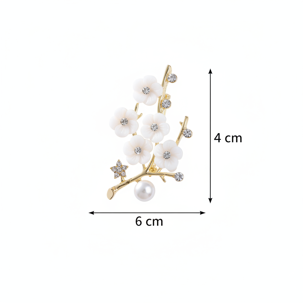 Sakura Cherry Blossom Brooch ölçü görseli
